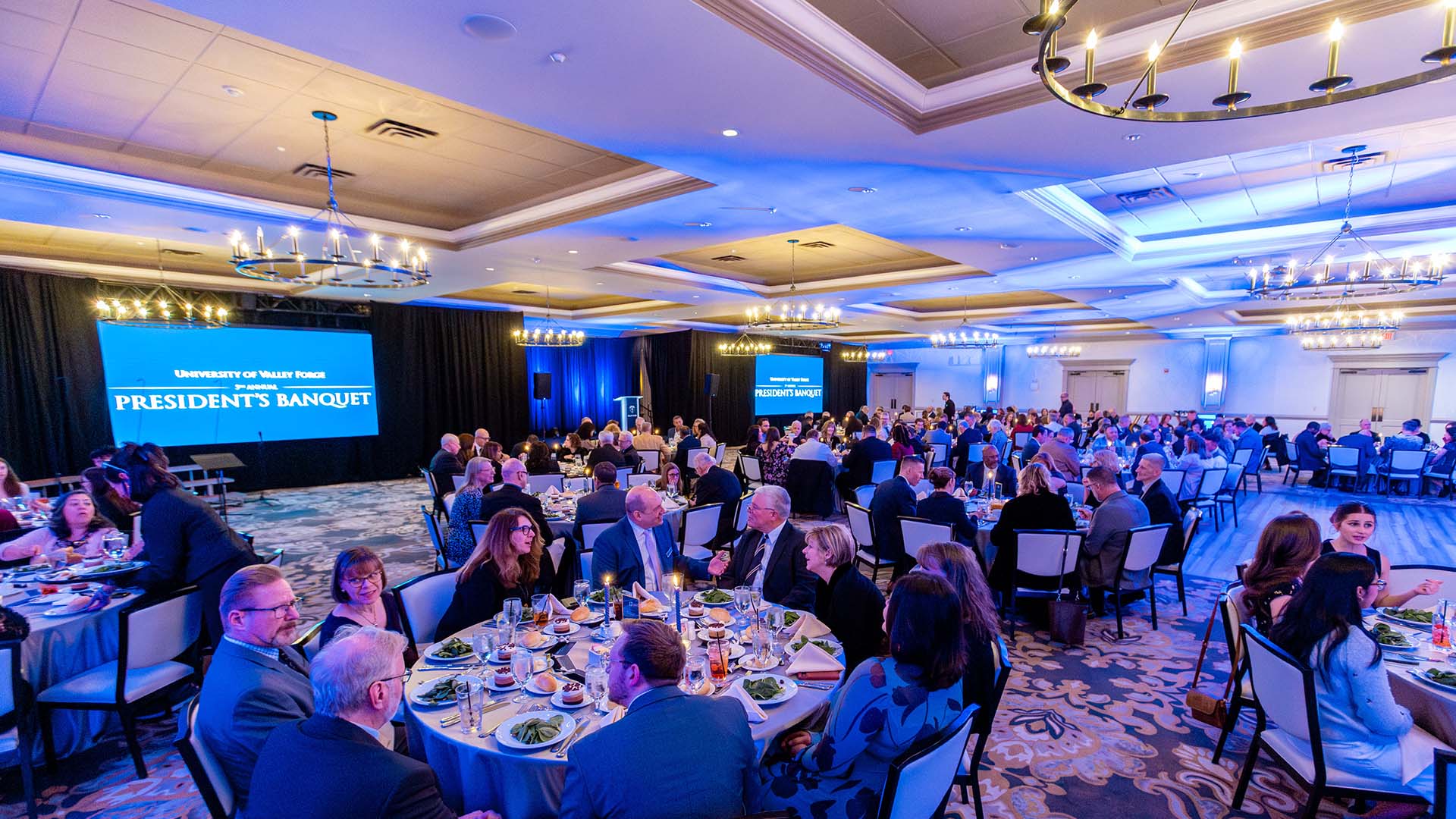 People in a ballroom for the President's Banquet